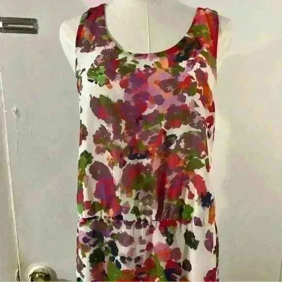 Walter Baker Pink and White Colorful Floral Maxi Halter Dress W118 Size M - Picture 2 of 8